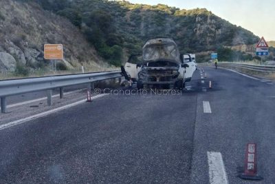 L'auto andata a fuoco sulla 131 DCN.jpg