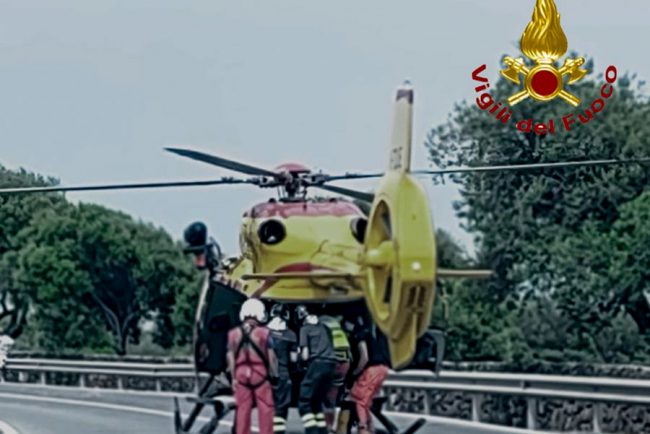 L'intervento dell'elisoccorso