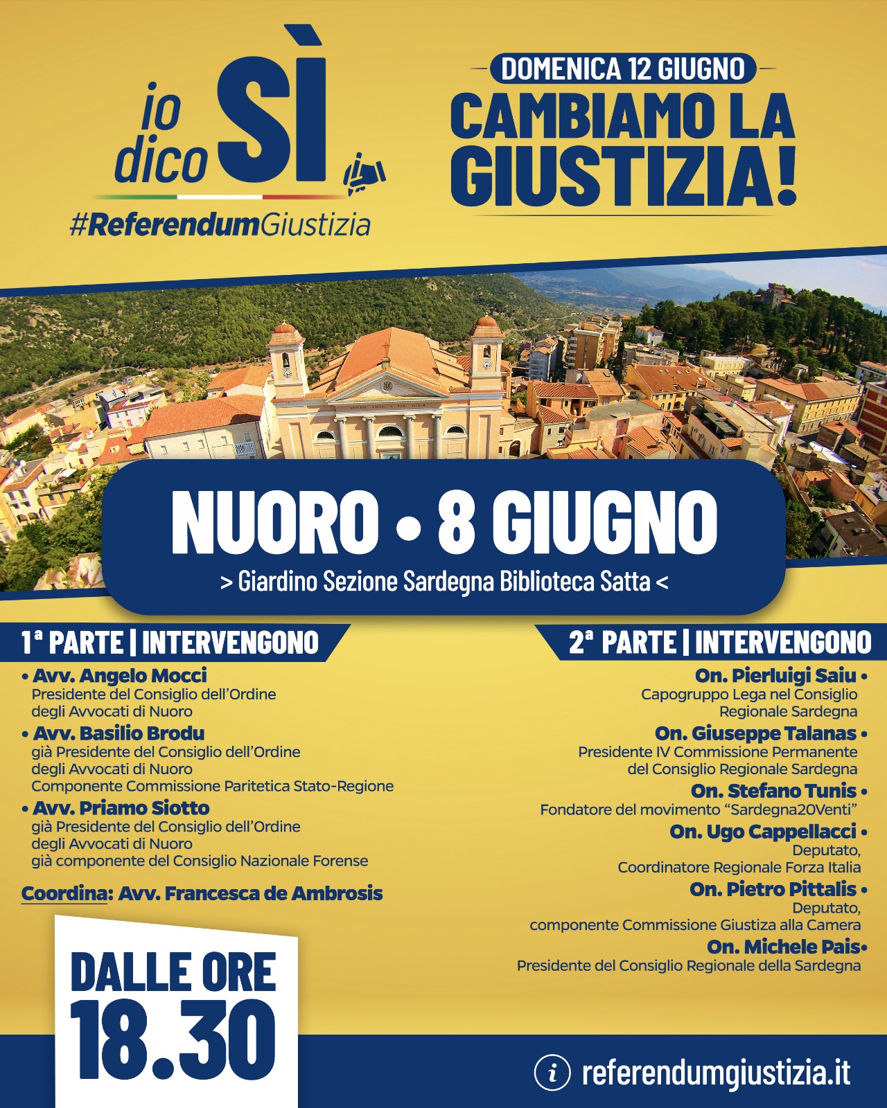 Referendum: incontro pubblico a Nuoro mercoledì 8 giugno