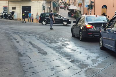Traffico bloccato a Pont'e ferru (foto S.Novellu)