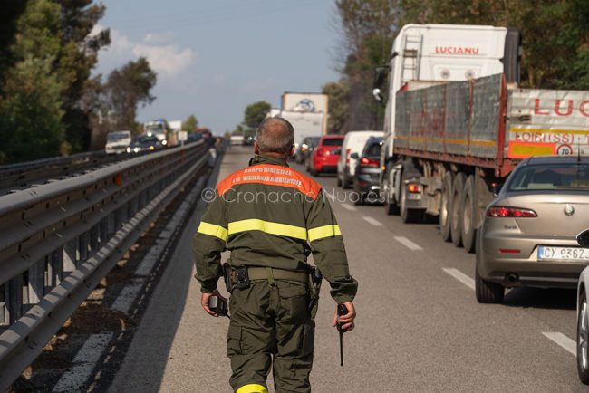 Incendio a Su Berrinau: chiusa la Statale 131 (foto S.Novellu)