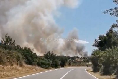 Incendio in agro di Orotelli