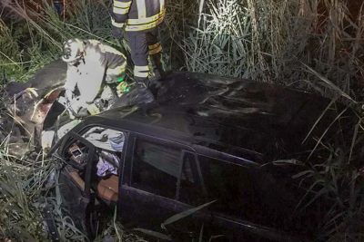 La Range Rover dopo l'incidente