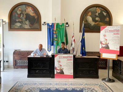 Luigi Crisponi e Andrea Soddu durante la conferenza stampa del Redentore