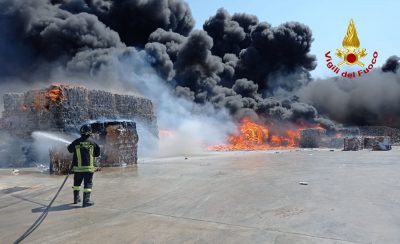 Incendio alla Gesam di Sassari