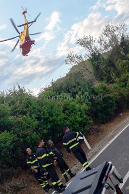 L'elisoccorso appena decollato