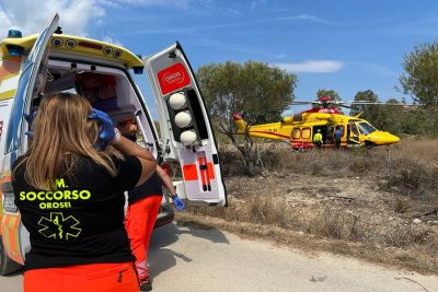 L'intervento del 118 MMSoccorso sul luogo dell'incidente