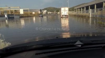 La zona industriale di Pratosardo allagata