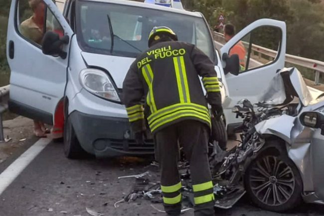 La scena dell'incidente sulla SS 125