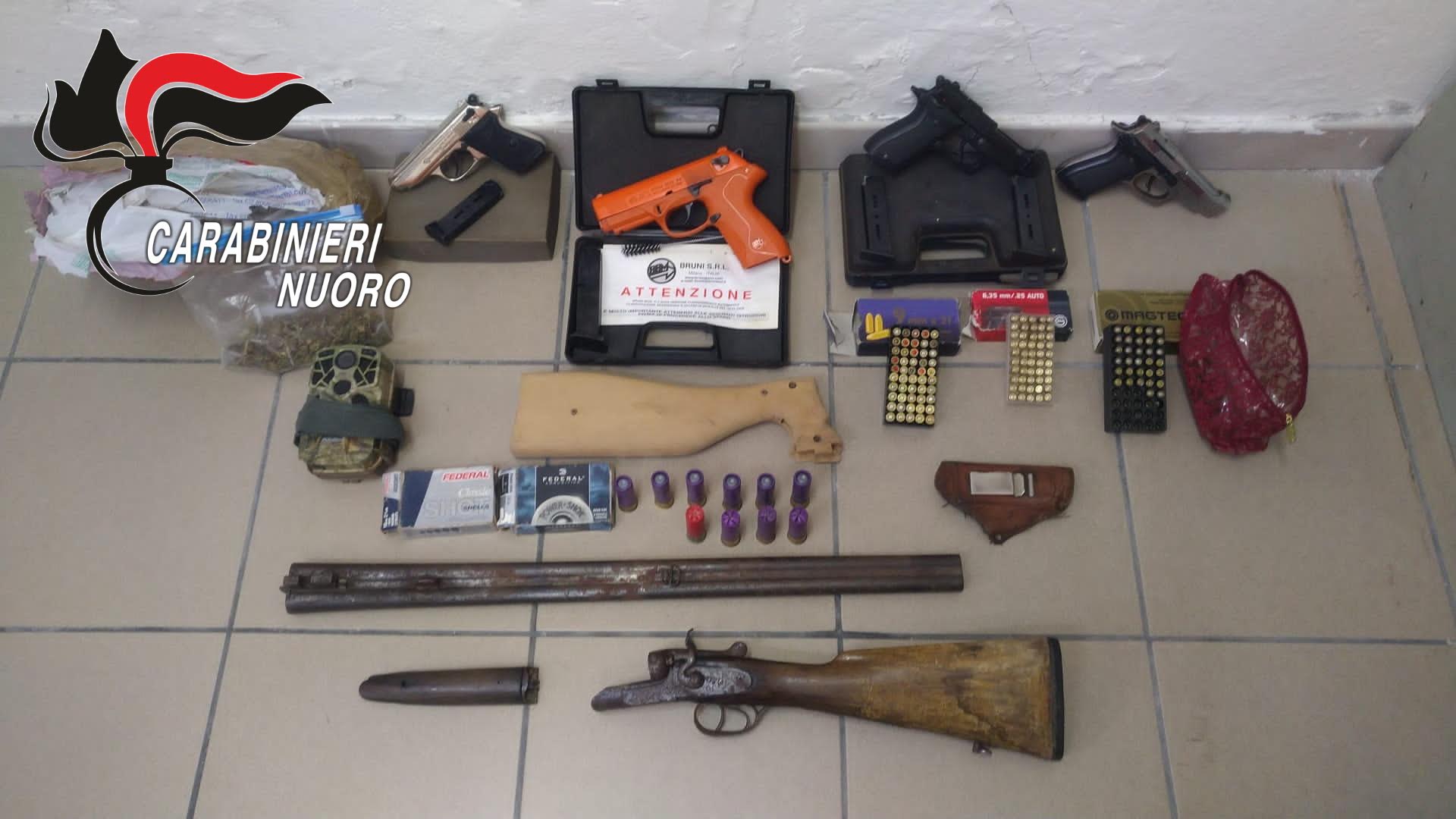 Tre persone denunciate a Lanusei per possesso di droga, armi e munizioni