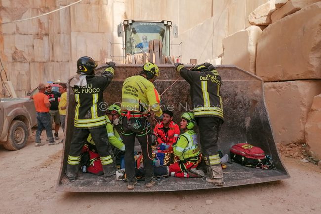 Orosei, la scena dell'incidente nella cava di marmo