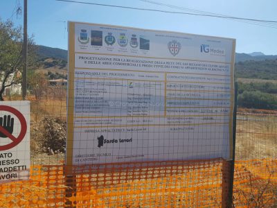 I lavori del deposito dello stoccaggio del gas a Torpè