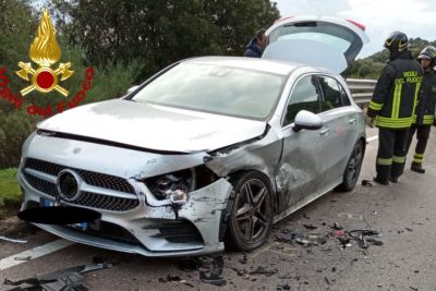 Una delle auto coinvolte nell'incidente