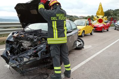 Una delle auto coinvolte nell'incidente
