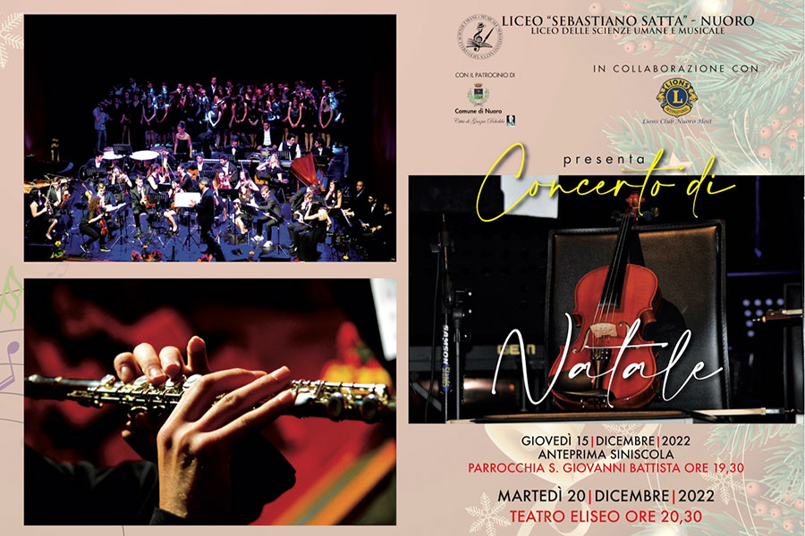 Martedì 20 dicembre all’Eliseo il Concerto di Natale degli allievi del Liceo Musicale “Sebastiano Satta” di Nuoro