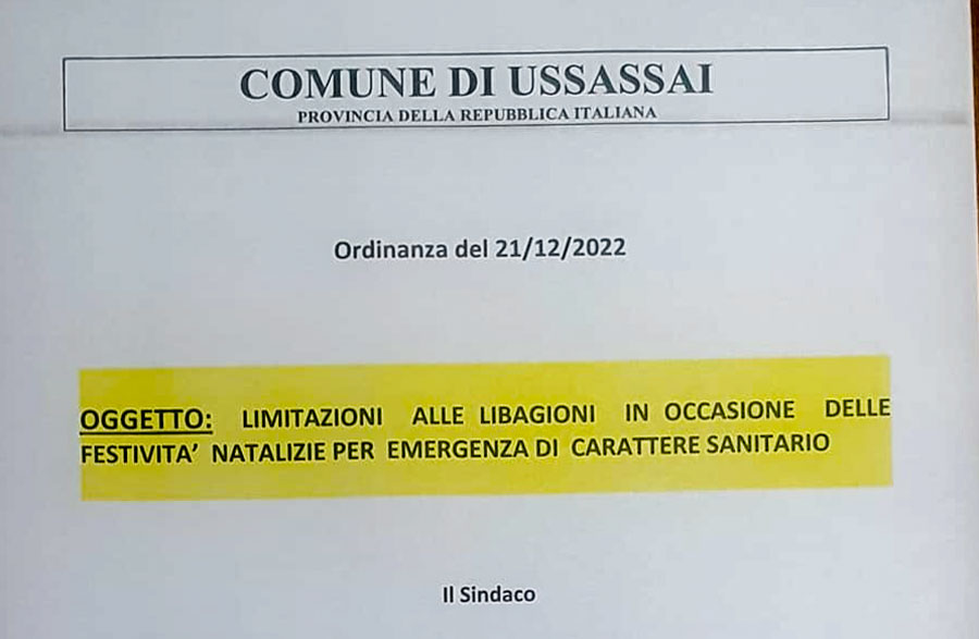 Sindaco Ussassai: “Attenzione a mangiare e bere troppo, siamo senza medico”