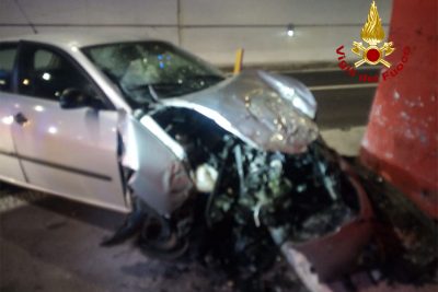 L'auto dopo l'incidente