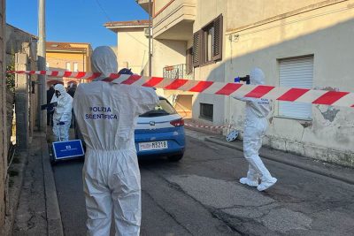 La Polizia Scientifica a sul luogo dell'omicidio a Sili'