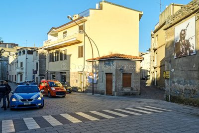 Mamoiada, una volante della Polizia (foto S.Novellu)