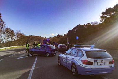 la scena dell'incidente alle porte di Nuoro
