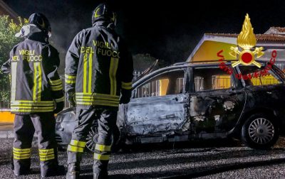 I Vigili del fuoco sul luogo dell'incendio