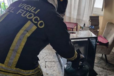 L'intervento dei Vigili del fuoco