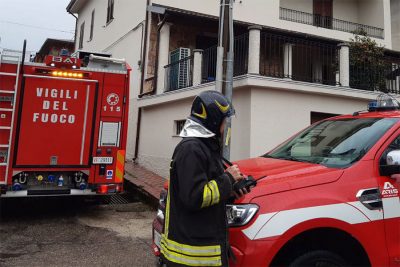 I Vigili del fuoco sul luogo dell'incidente