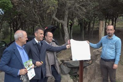 Il sindaco di Scano Antonio Flore coi vertici della associazioni partner