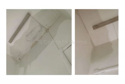 Infiltrazioni alla Materna di via Malta (foto Cronache Nuoresi)
