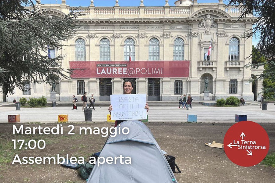 Caro affitti a Milano. Studentessa universitaria si accampa per protesta davanti al Politecnico
