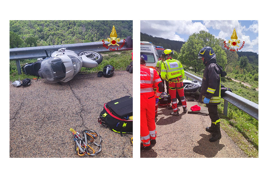 Perde il controllo della moto e cade al bivio per Tascusì: ferito motociclista 68enne