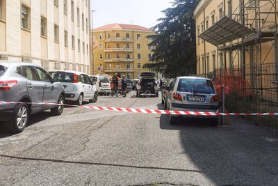 L'area della sparatoria circoscritta dalal Polizia (foto S.Meloni)