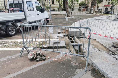 Lavori di riparazione ai Giardini di piazza V.Emanuele