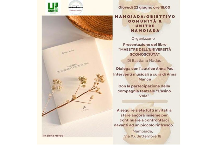 “Maestre dell’università sconosciuta”. Il libro di Bastiana Madau sarà presentato giovedì 22 giugno a Mamoiada