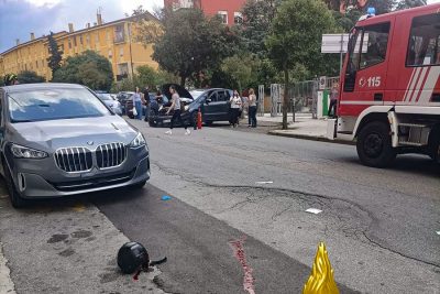 La scena dell'incidente in viale Repubblica