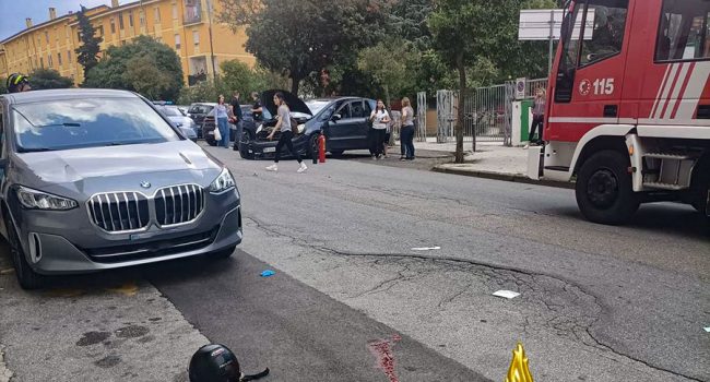 La scena dell'incidente in viale Repubblica