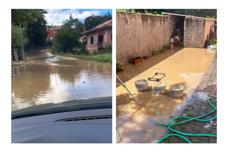 Bomba d’acqua a Teti: strade invase dal fango, abitazioni e chiesa allagate