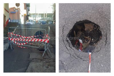 La voragine in via Torres