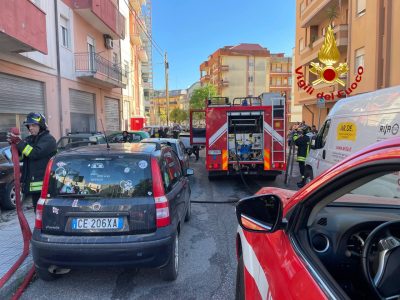 L'intervento dei Vigili del fuoco