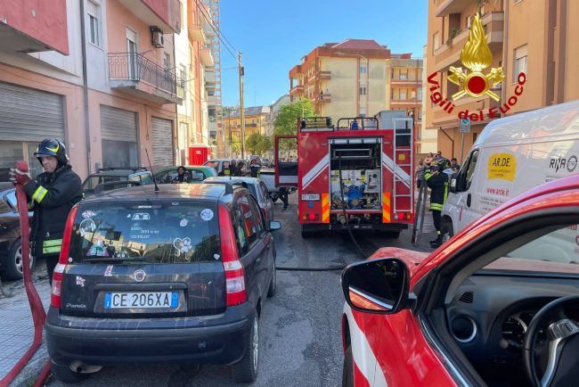 L'intervento dei Vigili del fuoco