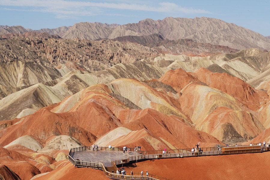 Cina: Gansu, panorami nel Parco geologico nazionale di Danxia