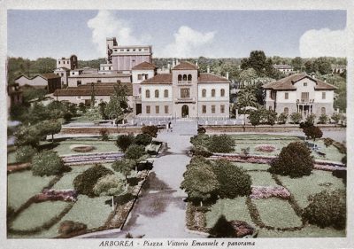 Arborea, piazza Vittorio Emanuele, cartolina d'epoca