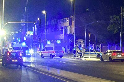 La scena dell'incidente in viale Marconi a Cagliari