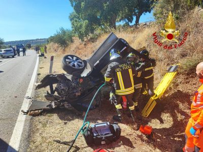 Uno dei mezzi coinvolti nell'incidente sulla 129