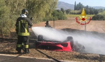 La Ferrari dopo lo schianto mortale