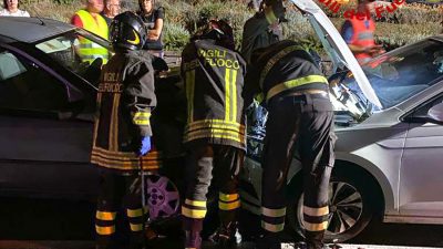 La scena dell'incidente a Dorgali