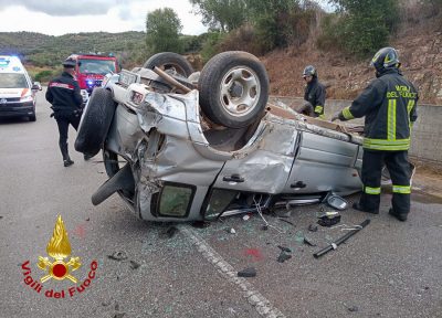 La scena dell'incidente sulla Lanusei - San Paolo