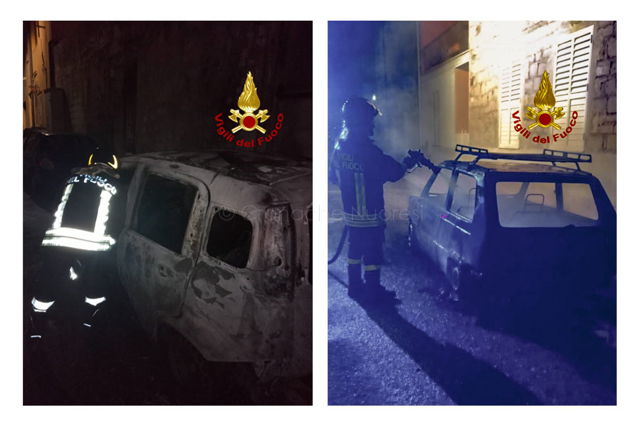 Notte di fuoco a Macomer e Bosa: due auto bruciate in sequenza