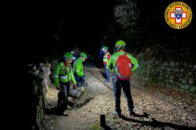 I tecnici del Soccorso Alpino durante le ricerche