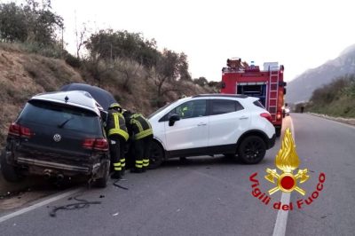La scena dell'incidente sulla Nuoro-Oliena